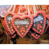 6779_342 Angebot Weihnachtsmarkt - Lebkuchenherzen mit Hamburg Schrifzug und Wappen. | 